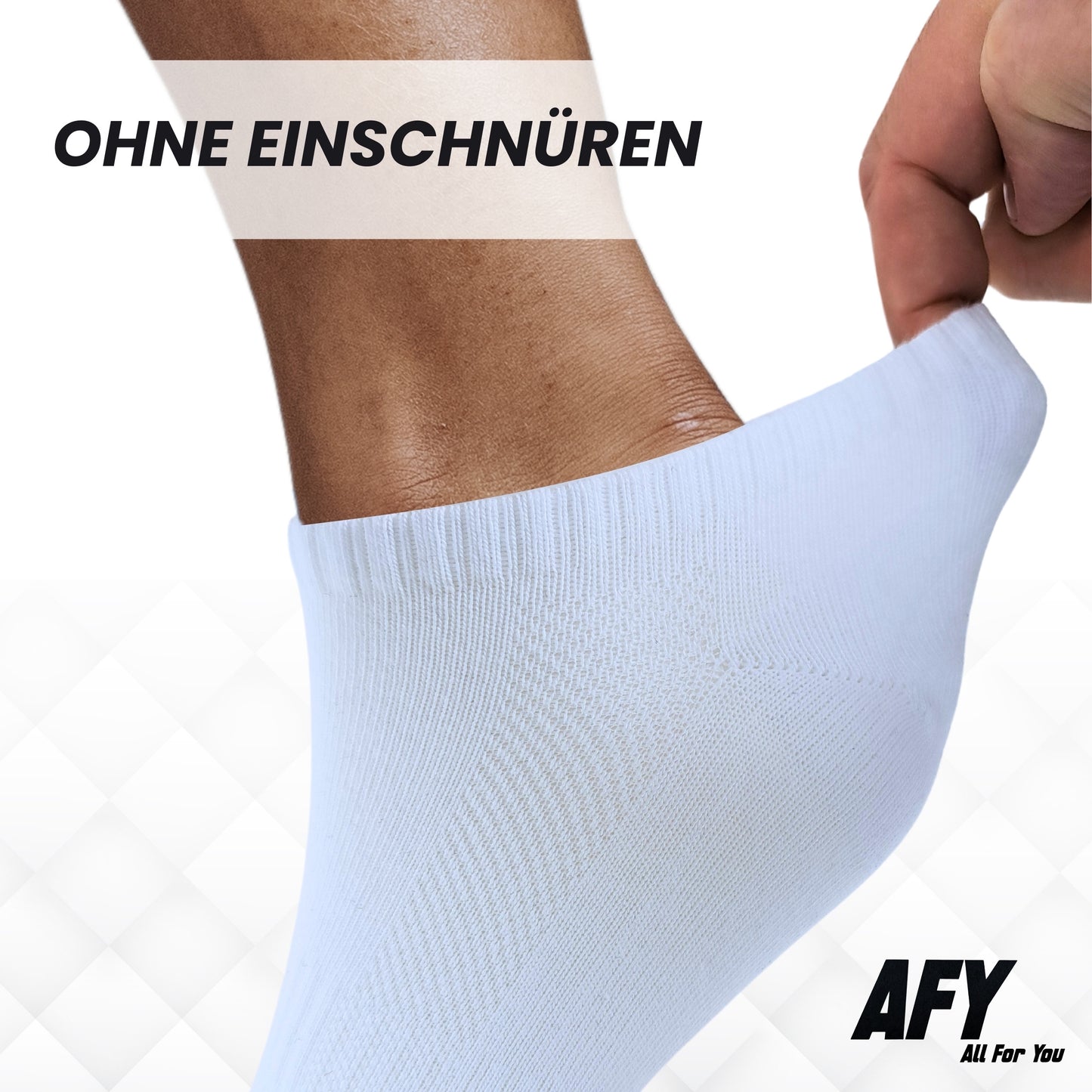 Sneaker Socken Unisex 6 Paar aus Atmungsaktive Bio-Baumwolle Schwarz