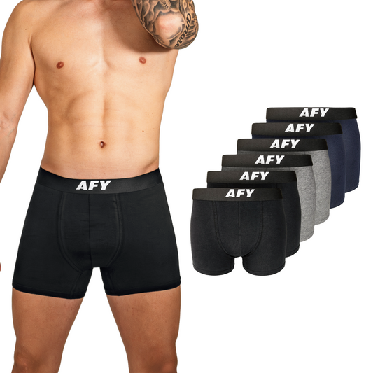 Boxershorts Herren 6er Pack aus Baumwolle Schwarz/Grau/Blau